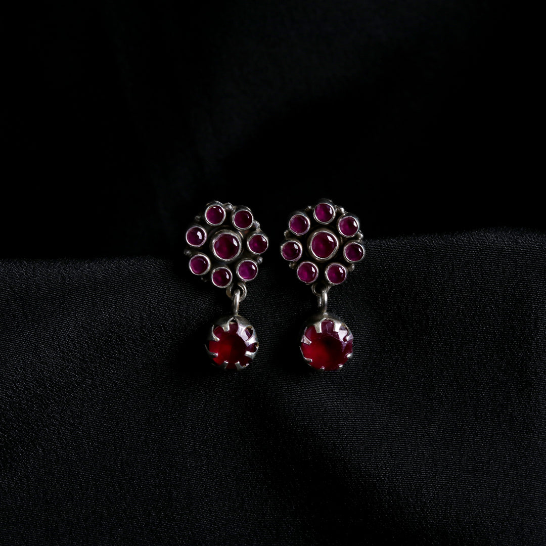 Ruby Floral Drop Earrings