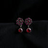 Ruby Floral Drop Earrings
