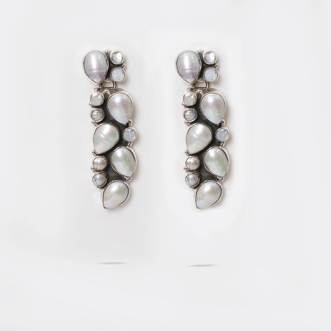 Abstract Pearl Earrings