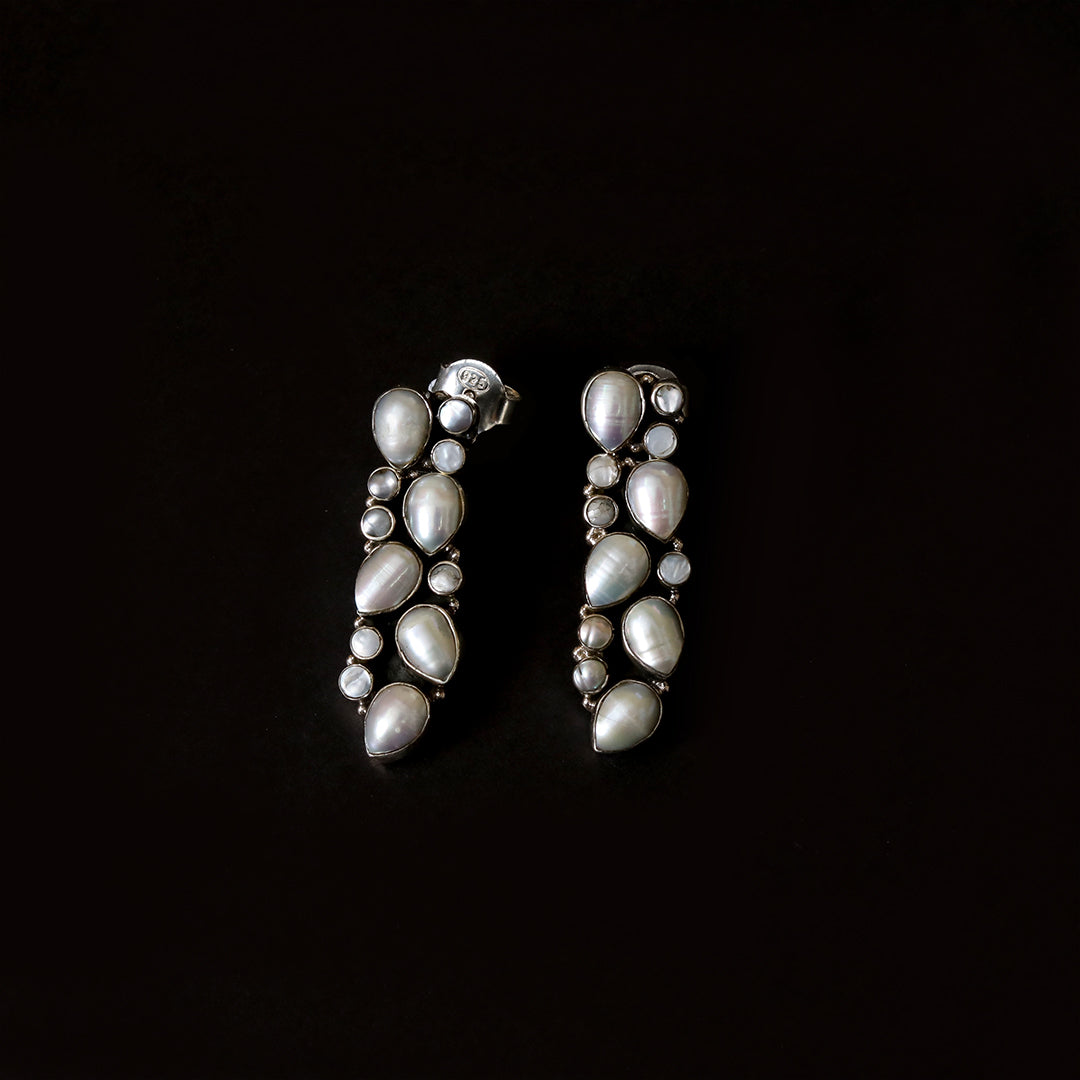 Abstract Pearl Earrings