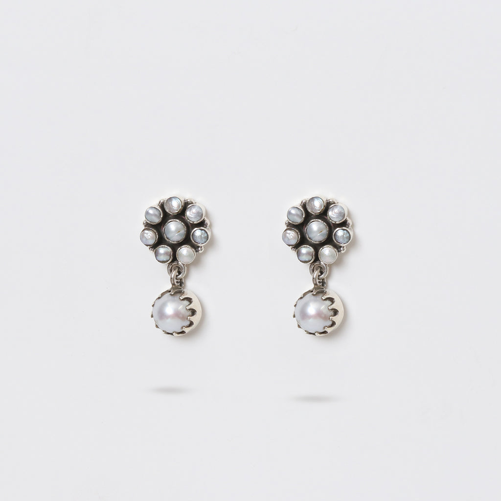 Pearl Flower Drop Earrings