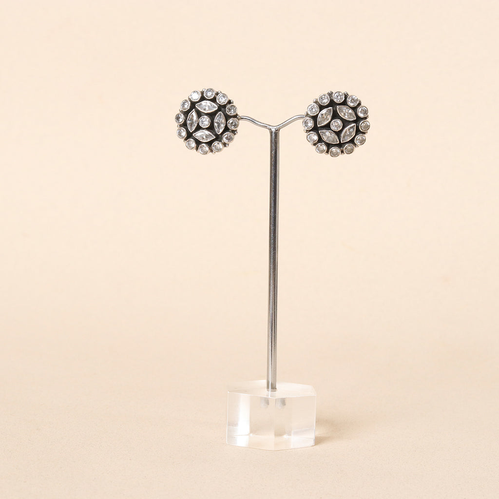 Round Cubic Zircon Studs