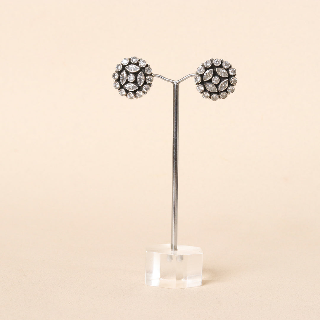 Round Cubic Zircon Studs