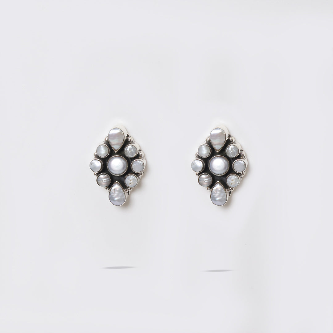 Kite Shape Pearl Studs