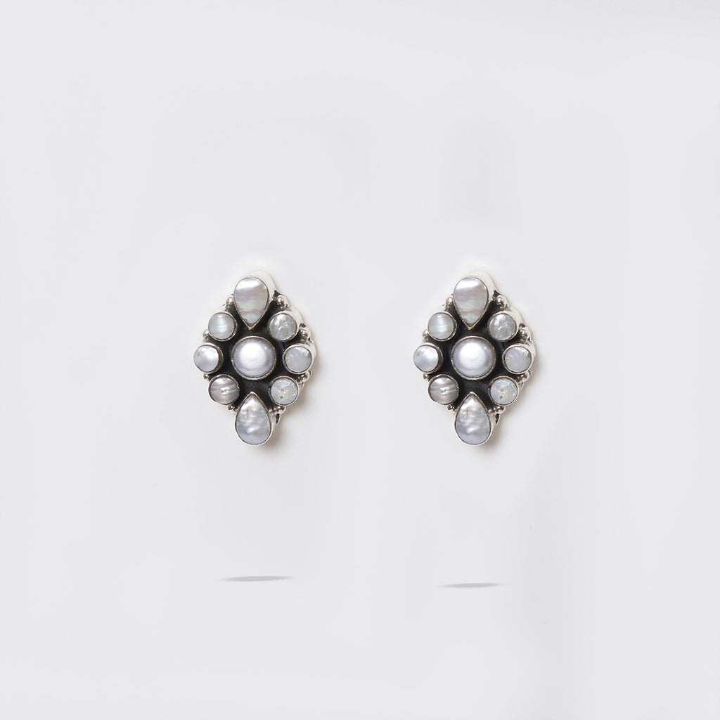 Kite Shape Pearl Studs