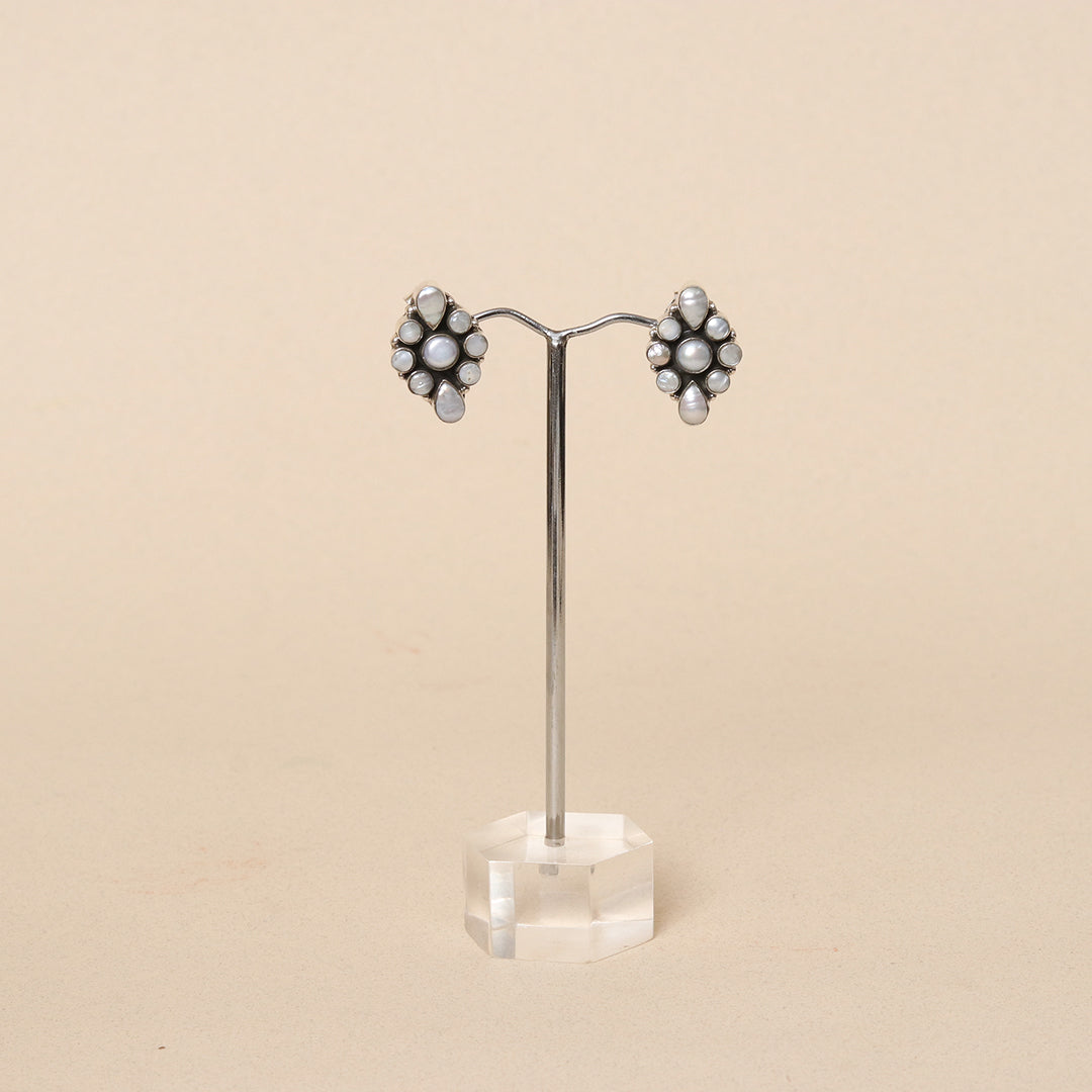 Kite Shape Pearl Studs