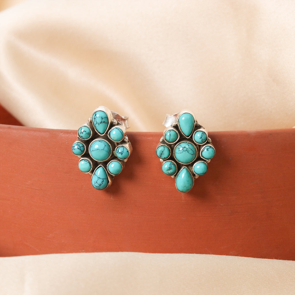 Kite Shape Hydro Turquoise Studs