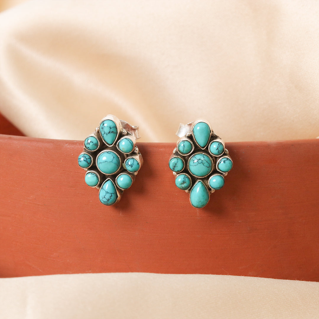 Kite Shape Hydro Turquoise Studs