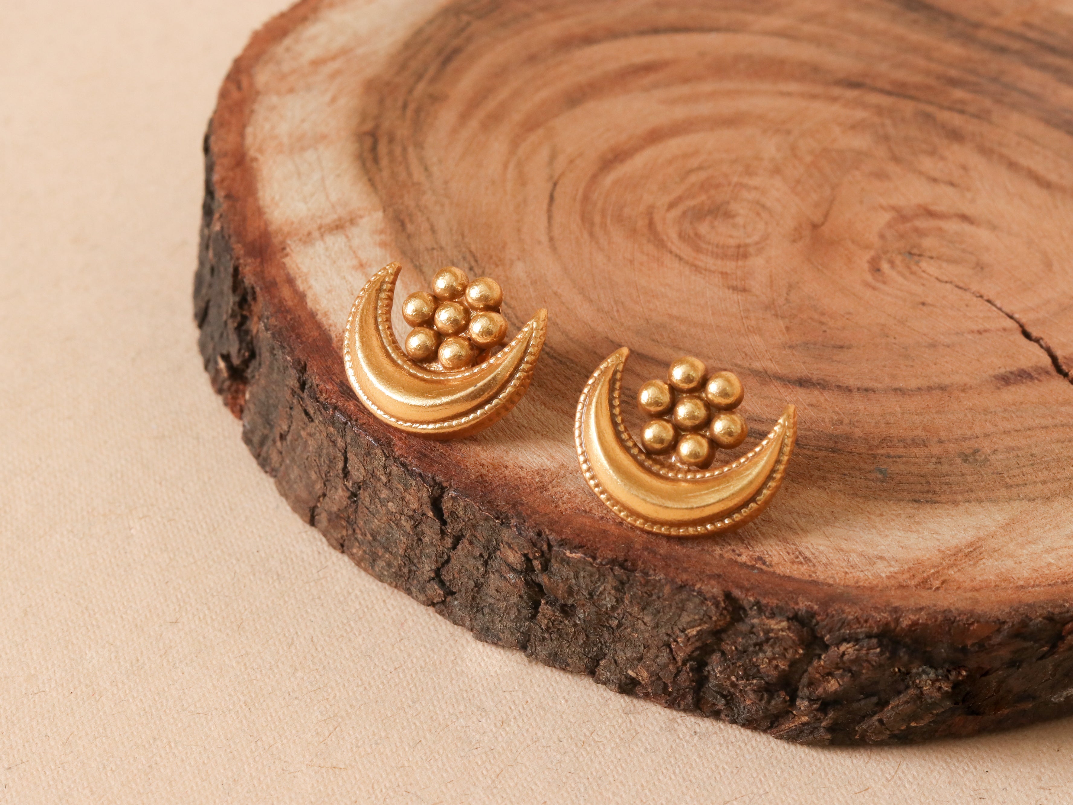 Chandraphool Earrings – Gold-Plated &amp; Handcrafted in Sterling Silver