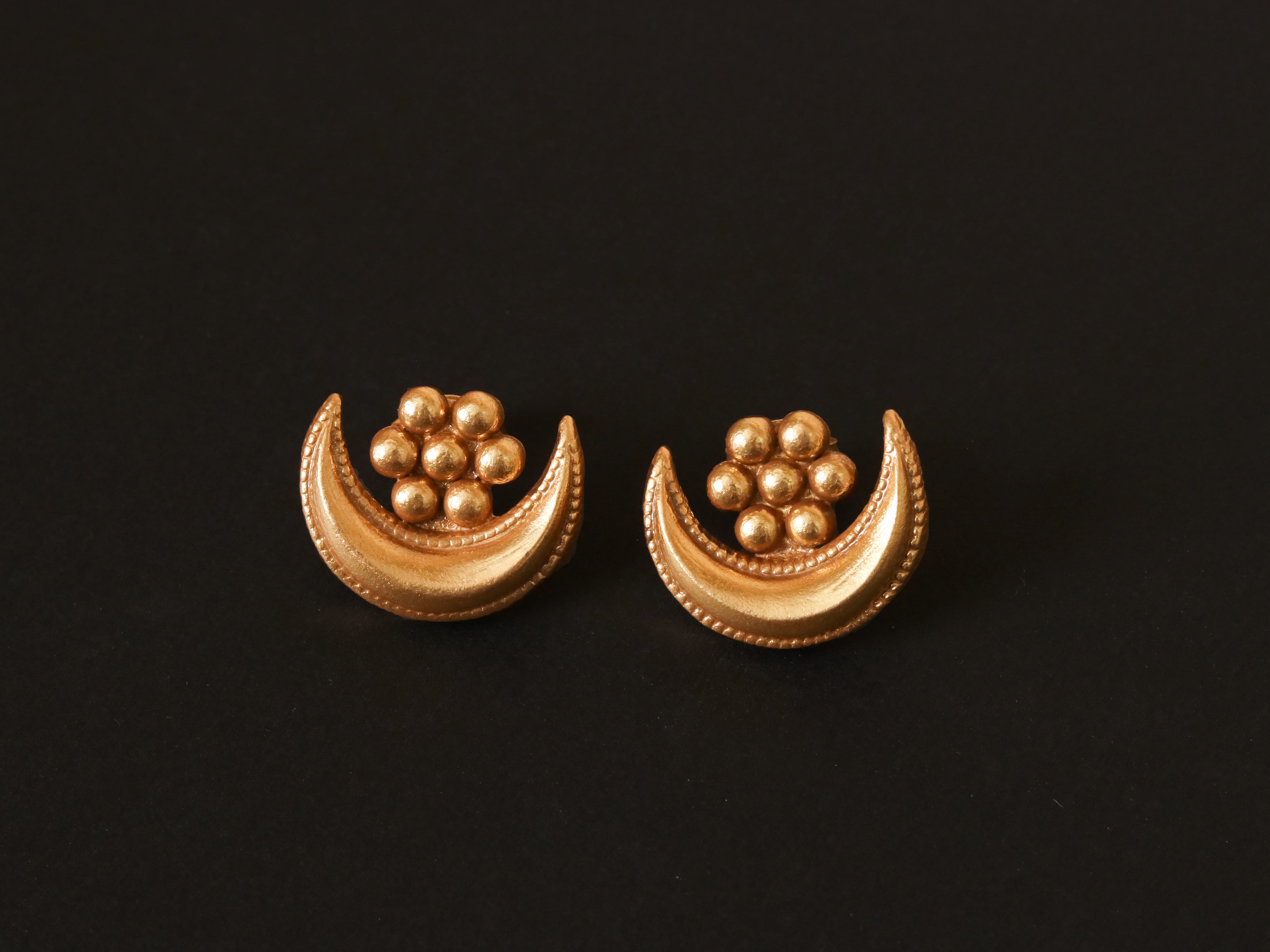 Chandraphool Earrings – Gold-Plated &amp; Handcrafted in Sterling Silver