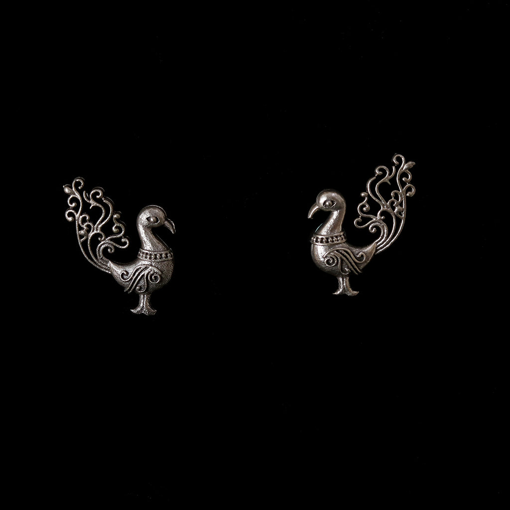 Oxidised Peacock Silhouette Studs – view 3 of 7