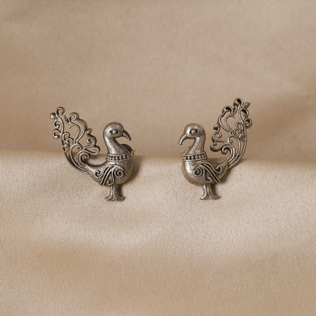 Oxidised Peacock Silhouette Studs – view 5 of 7