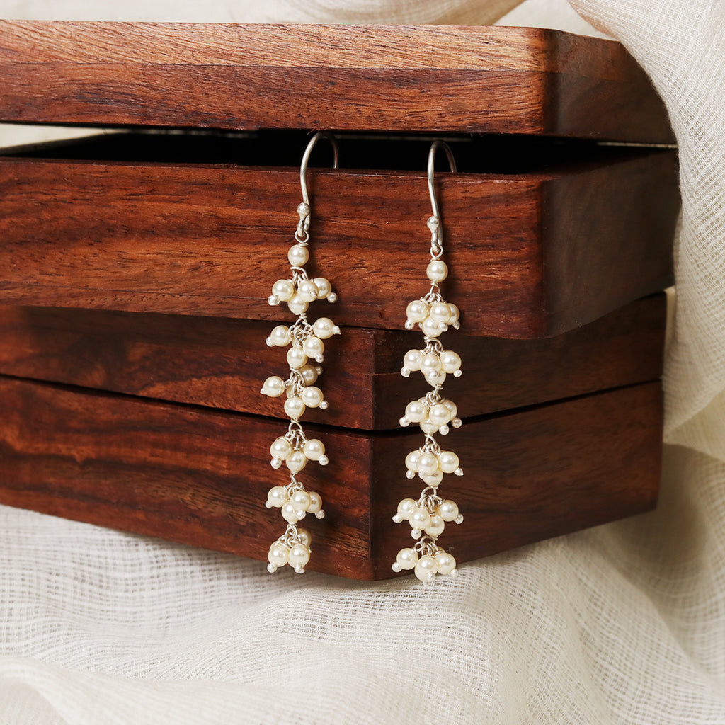 Pearl Cluster Drop Earrings – view 3 of 5