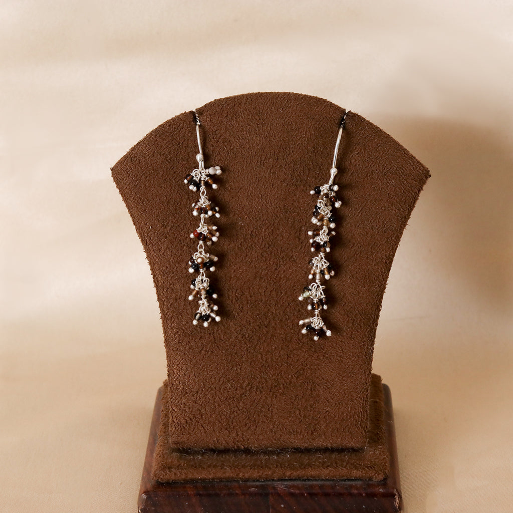 Brown Bead Cluster Drop Earrings – view 3 of 6