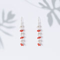 Red Bead & Pearl Cluster Hook Earrings – Drop hook earrings