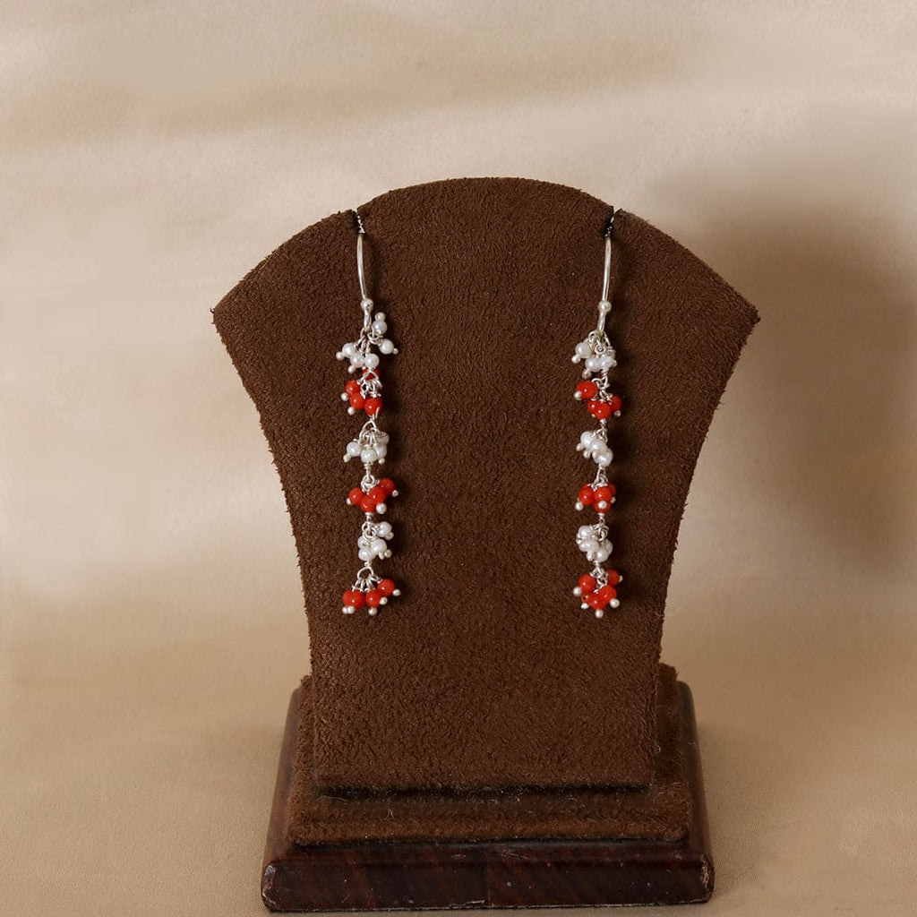 Red Bead & Pearl Cluster Hook Earrings – view 3 of 7