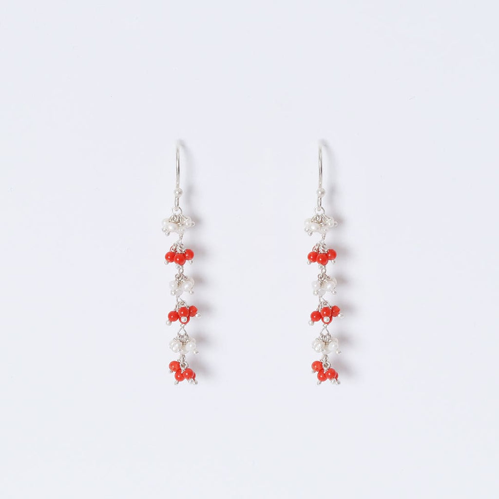 Red Bead & Pearl Cluster Hook Earrings – view 5 of 7