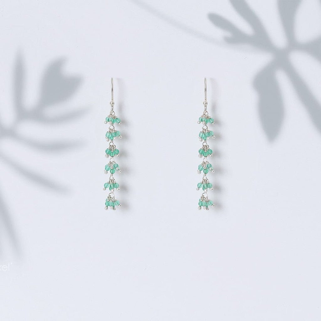 Green Bead Cluster Drop Earrings – Drop earrings