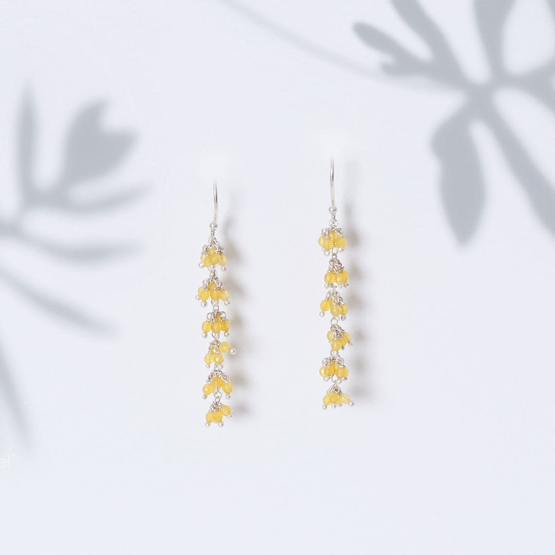 Gajra-Yellow Bead Earrings