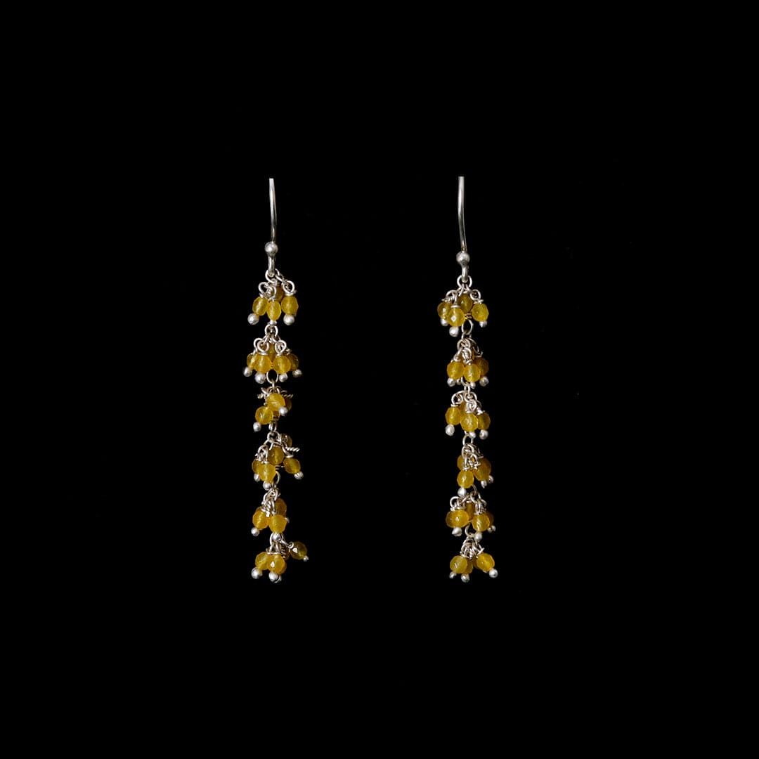 Gajra-Yellow Bead Earrings