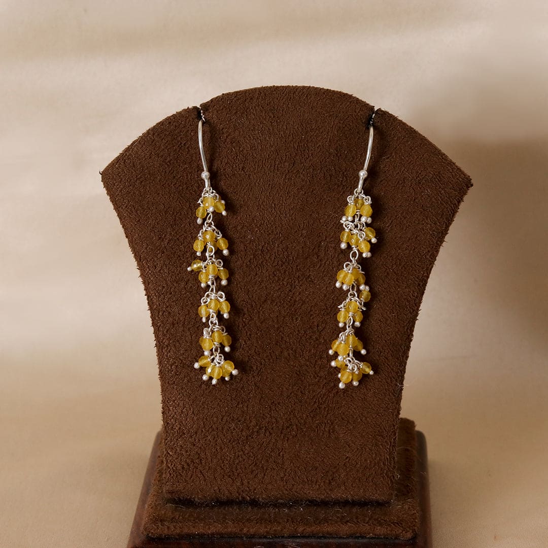 Gajra-Yellow Bead Earrings