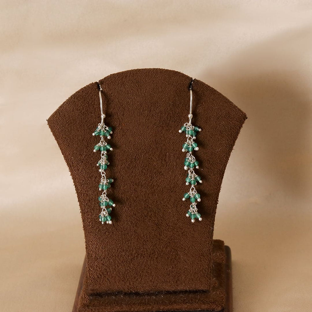 Green Bead Cluster Drop Earrings – view 3 of 7