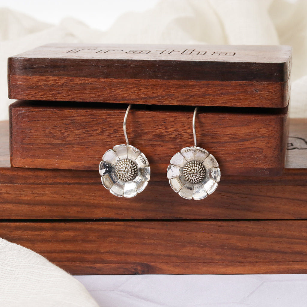 Floral Charm Earrings – 925 sterling silver, Floral earrings