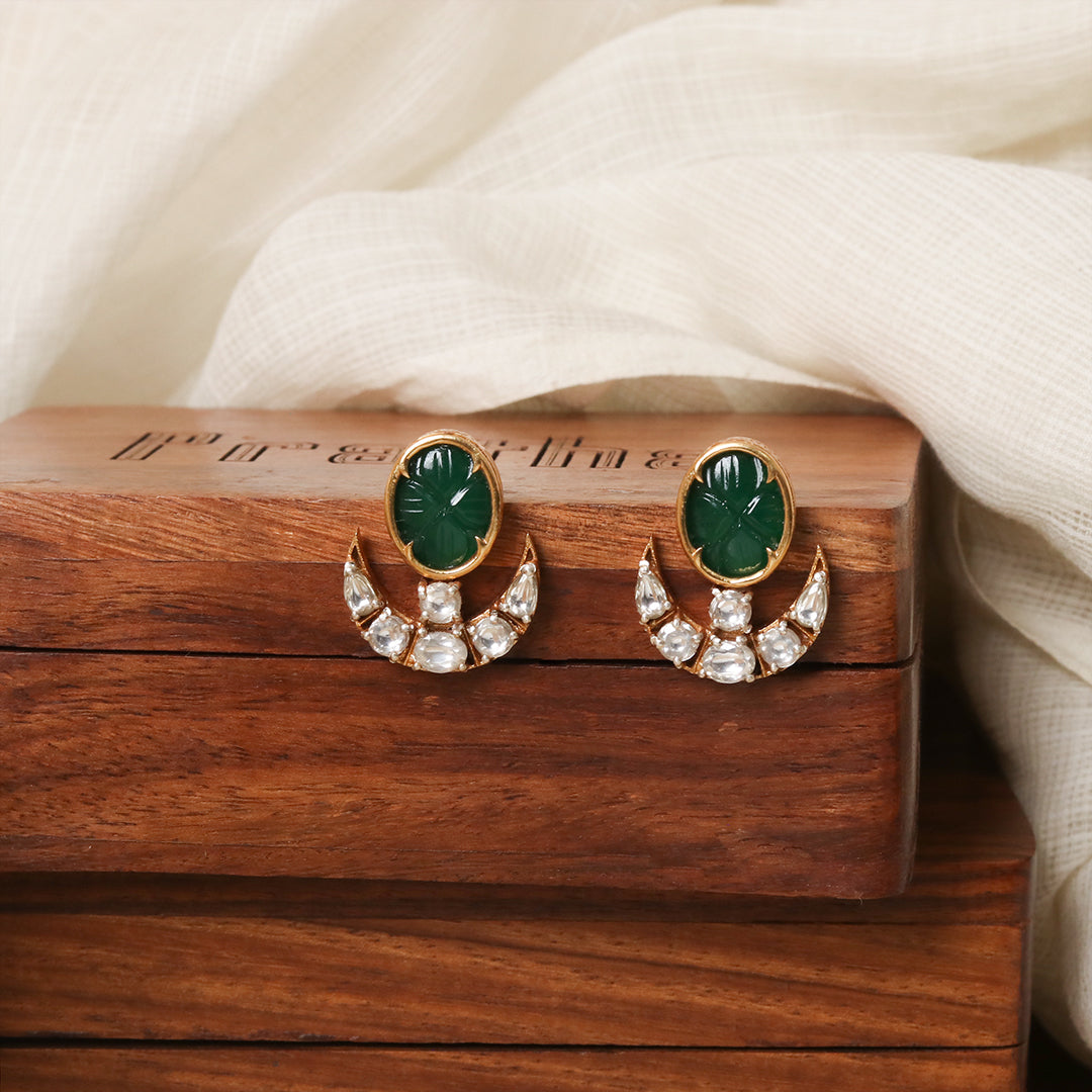 Moissanite Chandraphool Earrings