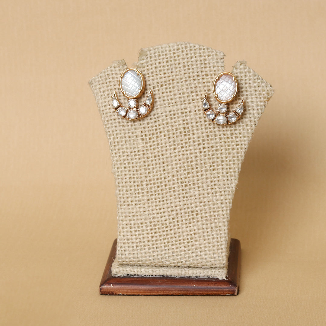 Moissanite Chandraphool Pearl Earrings
