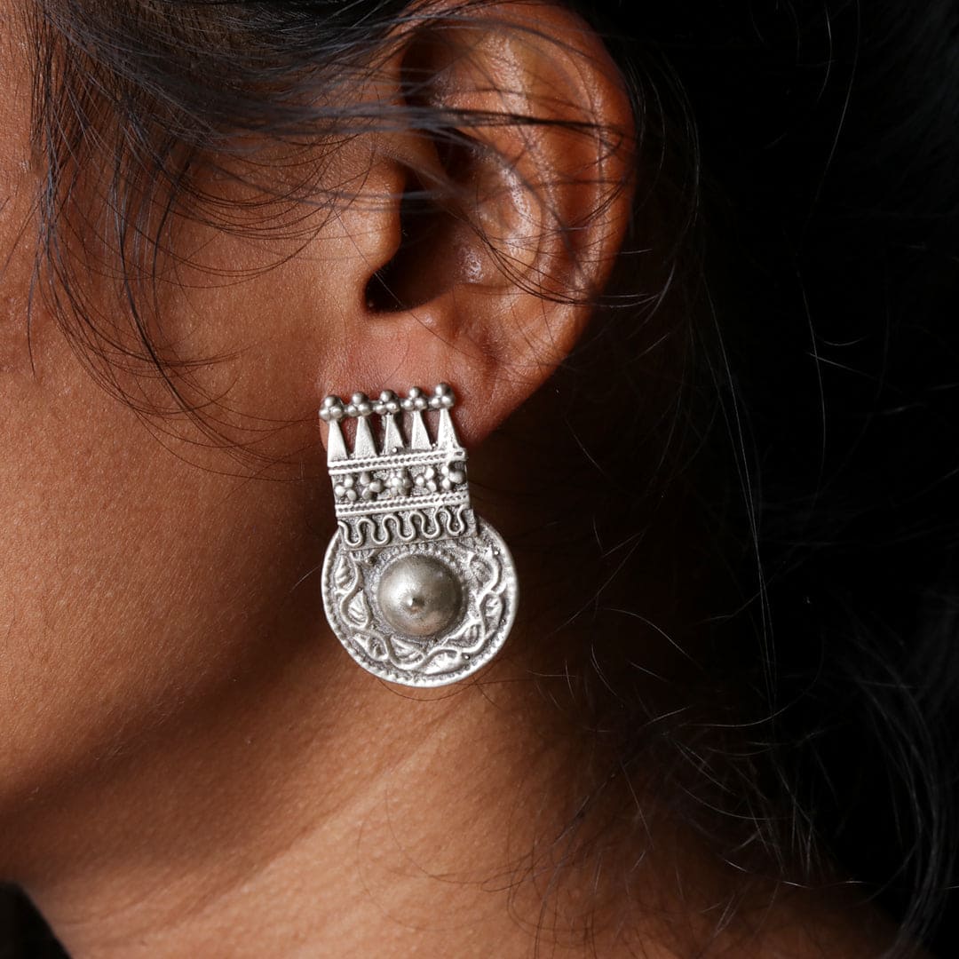 Ethnic Silver Earring