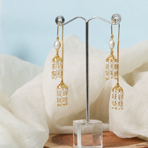 Classic Pearl Double Jhumki