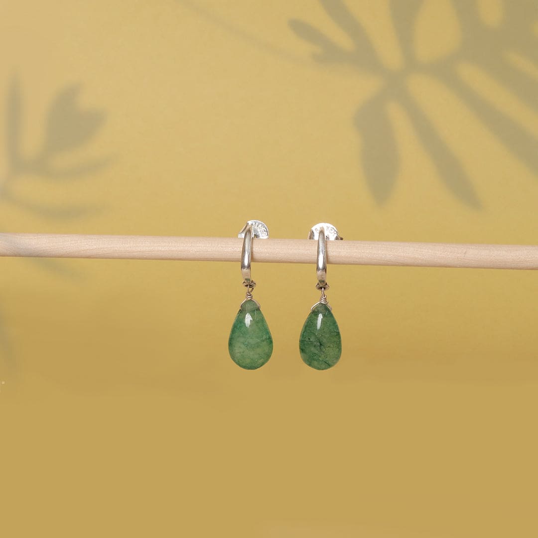 Emerald colour drop Earrings