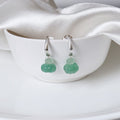 Faceted Stone Earrings - Green