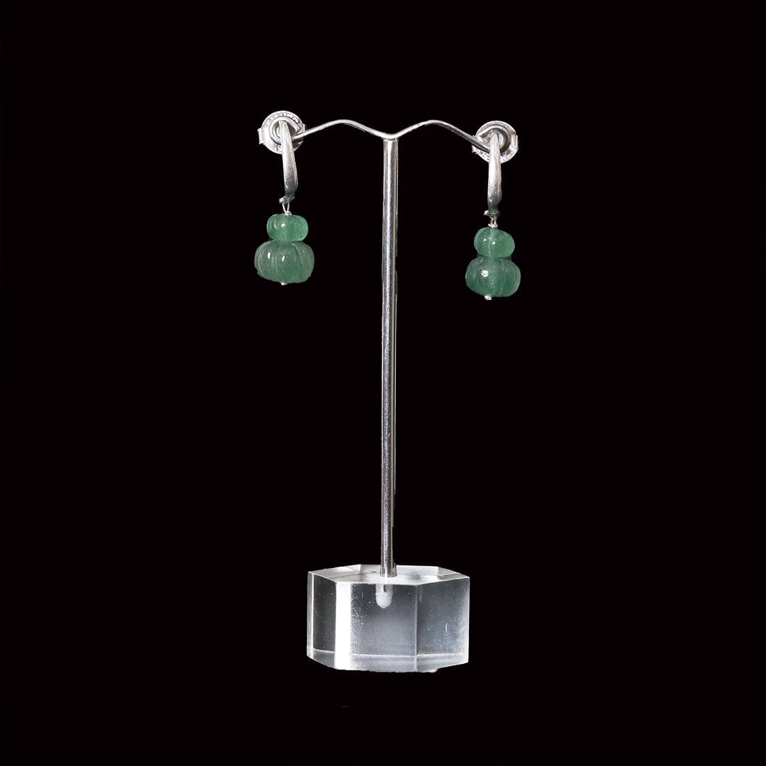 Faceted Stone Earrings - Green