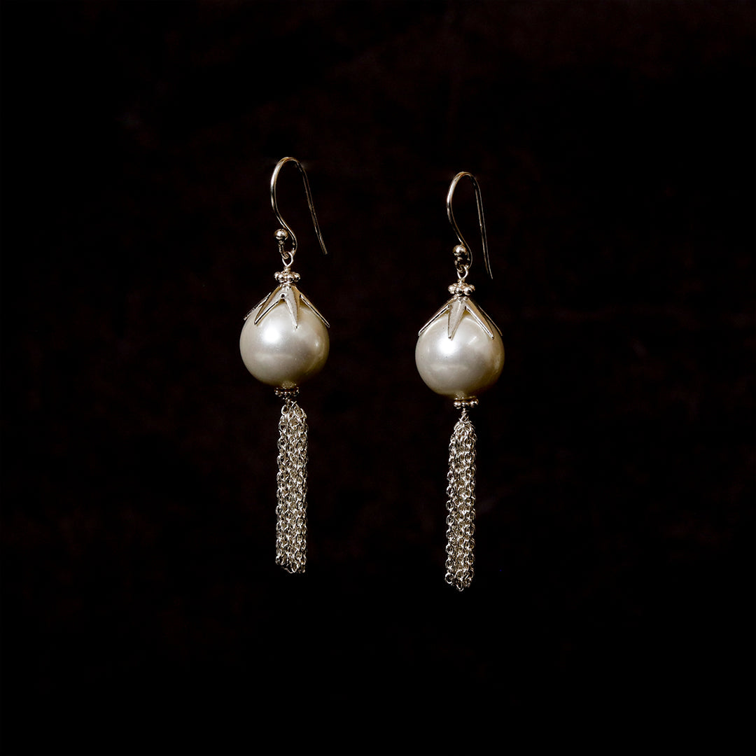 Tasseled Pearl Earrings