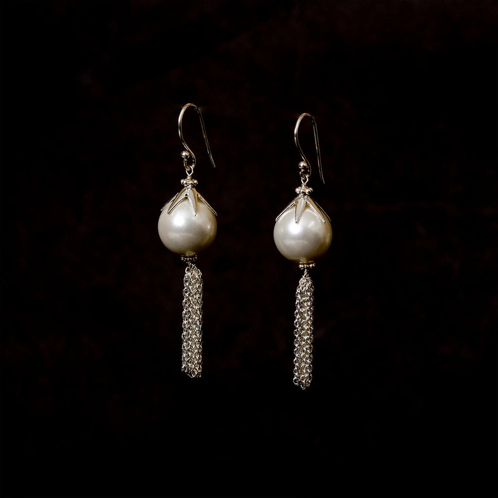 Tasseled Pearl Earrings