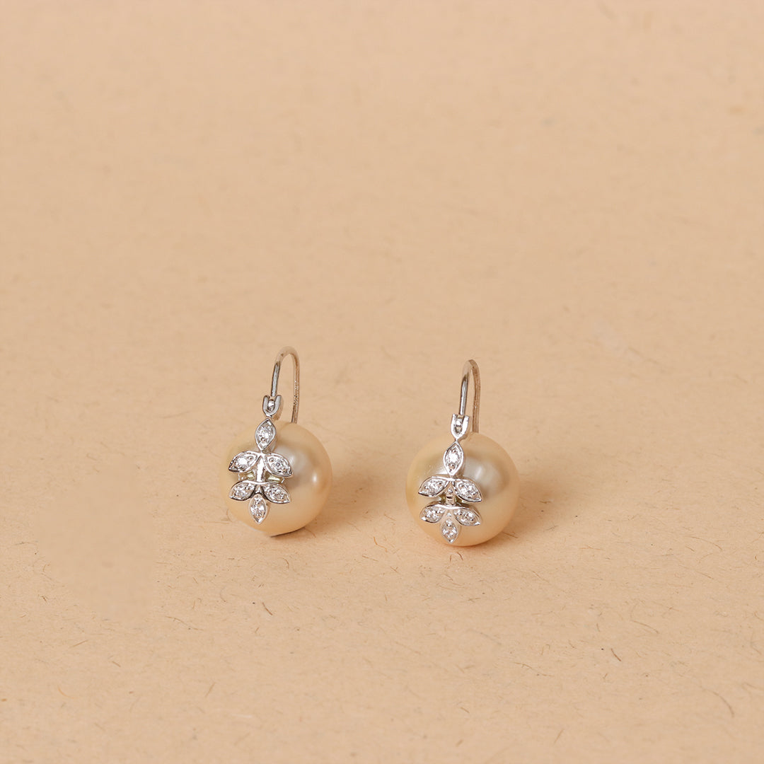 Pearl - Cubic Zircon Hoop Earrings