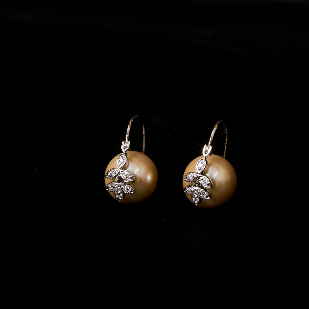 Pearl - Cubic Zircon Hoop Earrings
