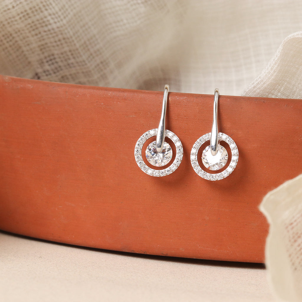 Solitaire Hook Earrings