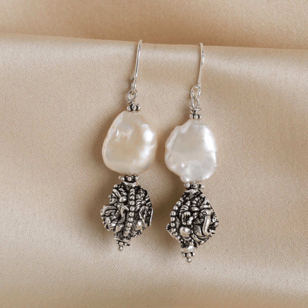 Carved Silver-Pearl Hooks