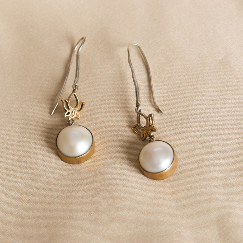 Lotus Pearl Earrings