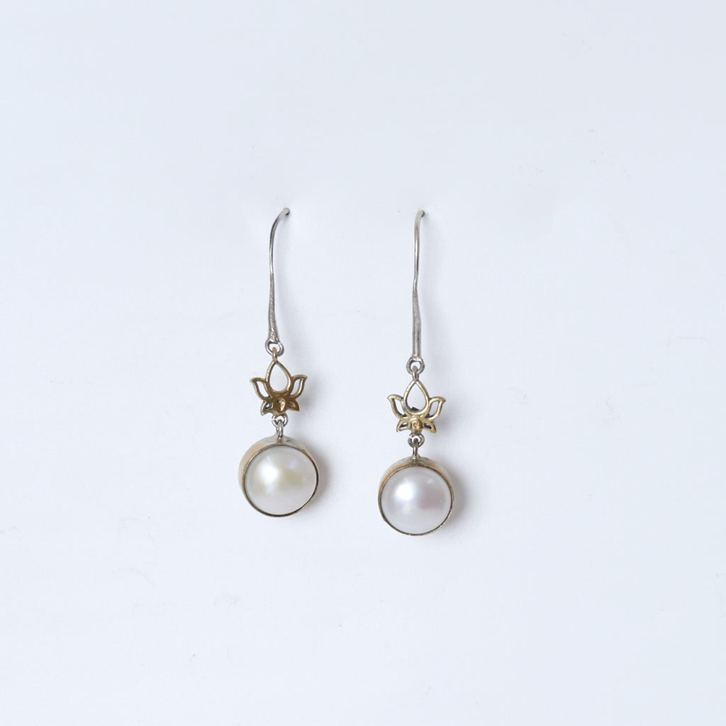 Lotus Pearl Earrings