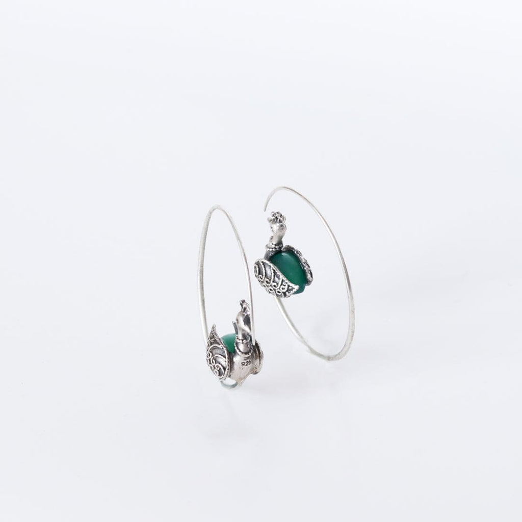 Peacock Hoop Earrings
