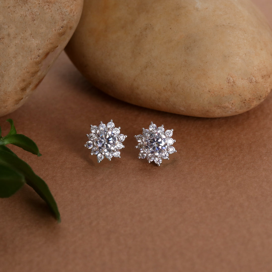 Zircon Traditional Floral Studds