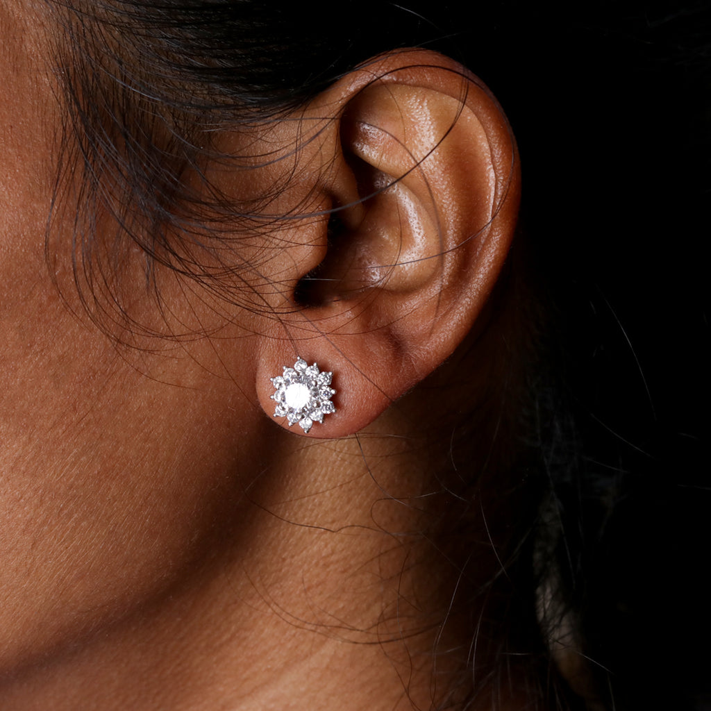 Zircon Traditional Floral Studds – view 6 of 8