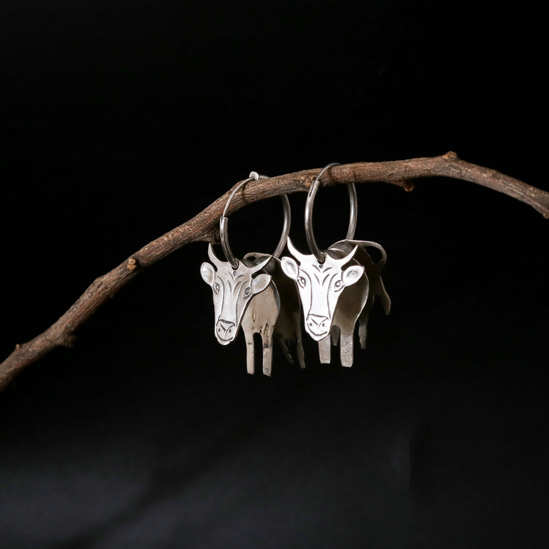 Cow Hoop Earrings