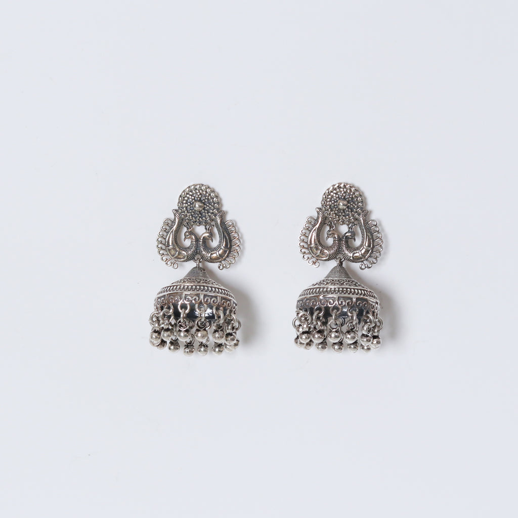 Oxidised Peacock Jhumka – view 2 of 6
