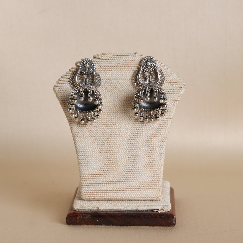 Oxidised Peacock Jhumka – view 5 of 6