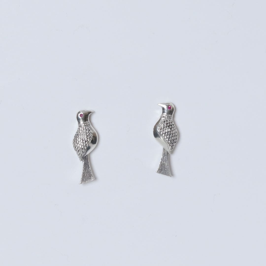 Carved Bird Earrings