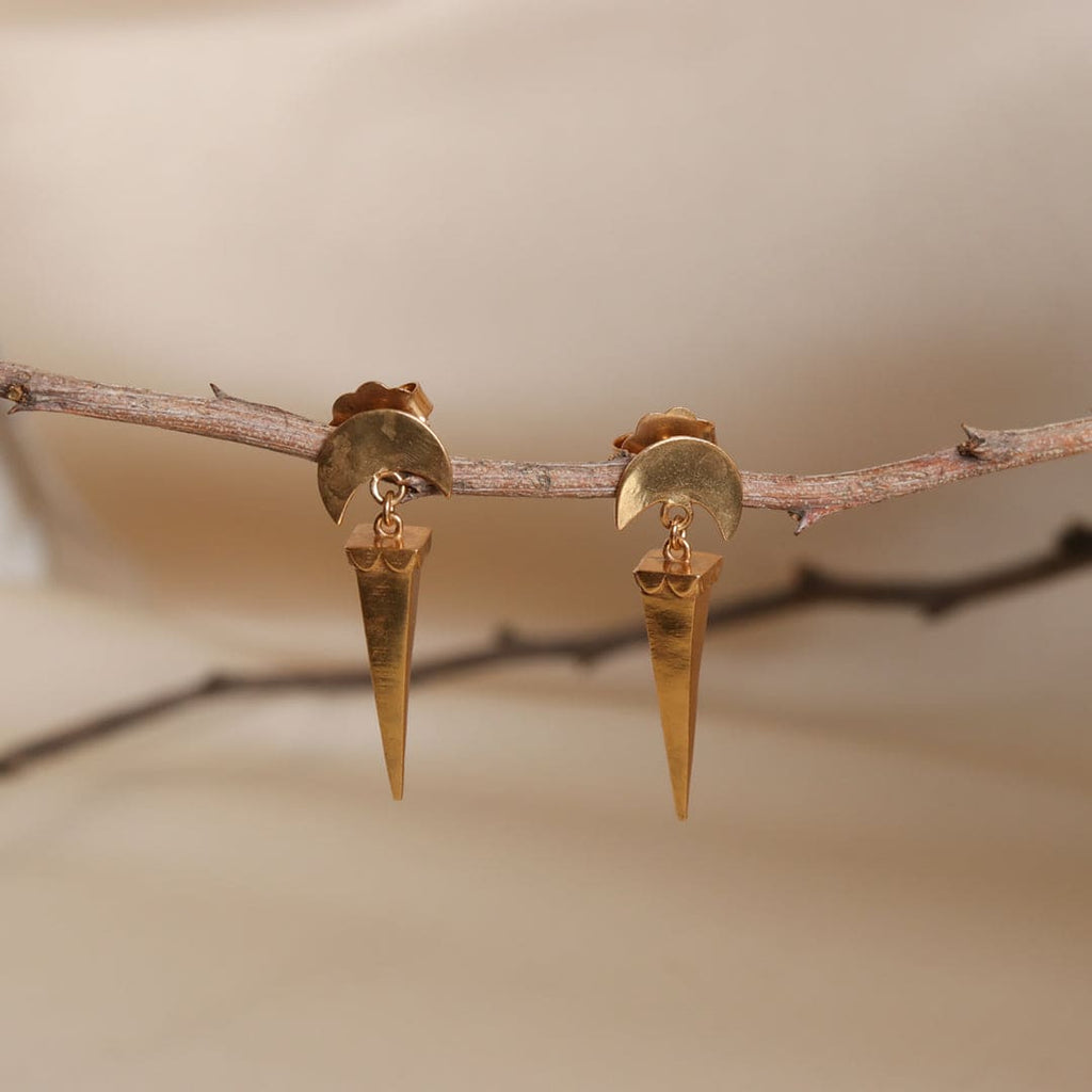Gold-Tone Crescent Spike Drop Earrings – view 2 of 6